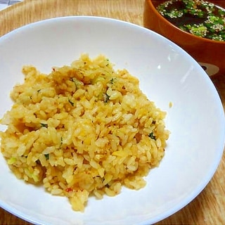 青梗菜とカニカマの炒飯